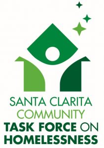 Task Force Logo: graphic of a person inside a house with text "Santa Clarita Community Task Force on Homelessness"